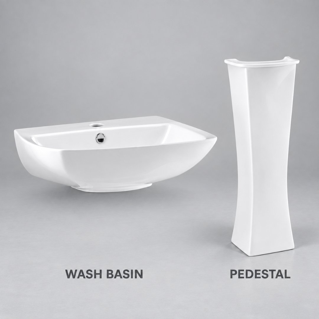 Sonet HITACHI, washbasin with pedestal (view 3)